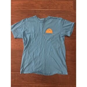 Adventure Time Rock band Men T-shirt Black Cotton Mens Large